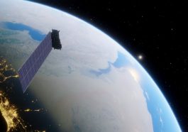 Un satellite survolant dans l’espace