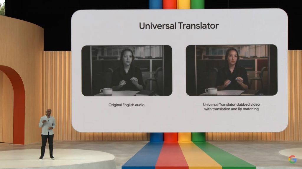 Presentation de Universal Translator lors de la Conférence Google I/O 