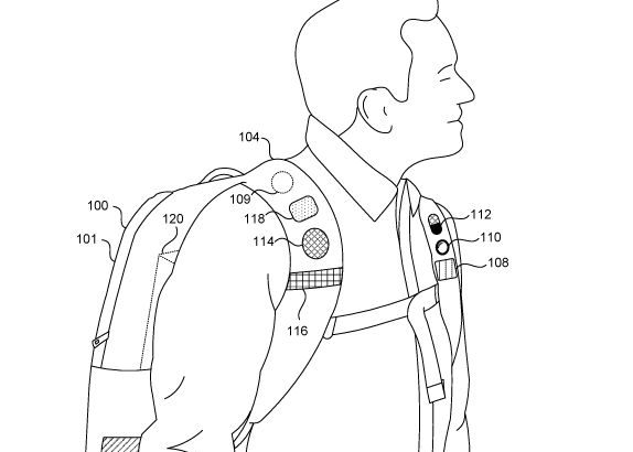 Illustration d’un homme portant le sac a dos intelligent de Microsoft