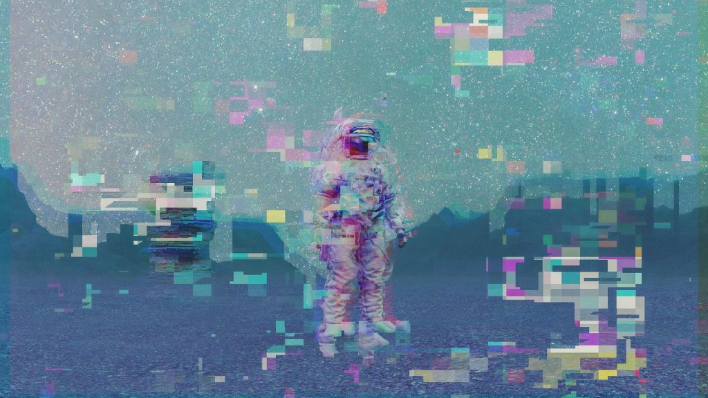 Photo pixelisee d’un astronaute